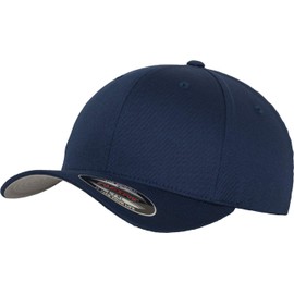 Flexfit by Yupoong Fitted Baseball Cap (6277) - 6 Panel Mid Profile Sports Cap, Navy, Small-Medium
