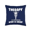 Therapy is Expensive Wind is Cheap Funny Motorcycling Throw Pillow