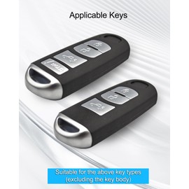 QAGGUM 2 Pcs Key Fob Cover Soft TPU Car Key Fob Case Fit for Mazda 3 6 8 Miata MX-5 CX-3 CX-5 CX-7 CX-9, 4 Buttons Remote Key Protector Black, Anti-Scratch Key Shell