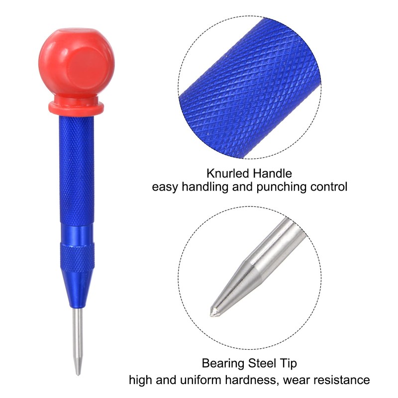 sourcing map Automatic Center Punch, 5-Inch Spring-Loaded Center Hole Puncher