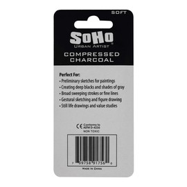SoHo Urban Artist Compressed Charcoal Sticks, Pack of 3