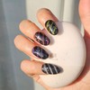 Black Glow Handmade Nail Tips - Long Square / 블랙