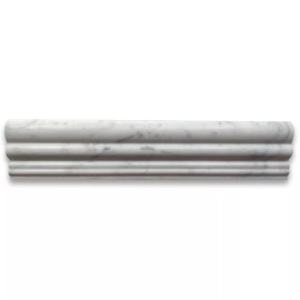 Stone Center Online C14H Carrara Marble Chair Rail Trim Molding Honed Venato Carrera Tile