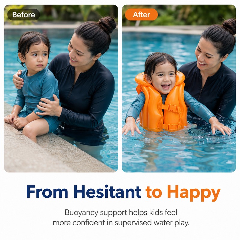 Inflatable Kids Swim Training Vest – Portable PVC Buoyancy Aid