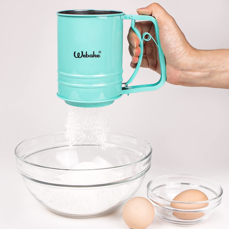 Webake Stainless Steel Flour Sifter Baking Supplies One-handed Small Kitchen