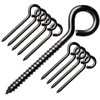 Muzata 10 Pack Black Screw Eye Hooks 3.3 Inch Stainless
