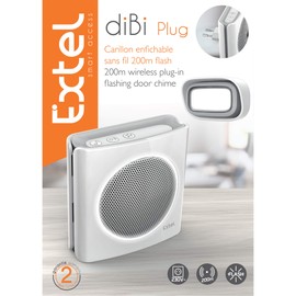 EXTEL diBi Plug White Wireless Doorbell, up to 200 m Range