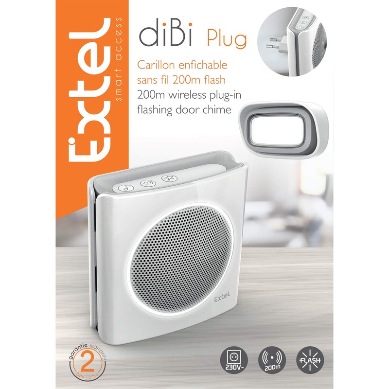 EXTEL diBi Plug White Wireless Doorbell, up to 200 m