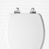 Mayfair Bennett Toilet Seat with Brushed Nickel Hinges, Slow Close