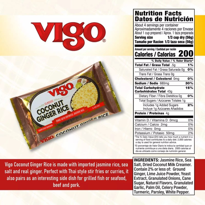 Vigo Coconut Ginger Rice - 8 oz