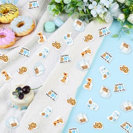 Cheereveal 200pcs Milk and Cookies 1st Birthday Confetti for Twins Boys, Can't Have One Without The Other Table Decorations, One Sweet Cookies First Birthday Baby Shower Party Supplies