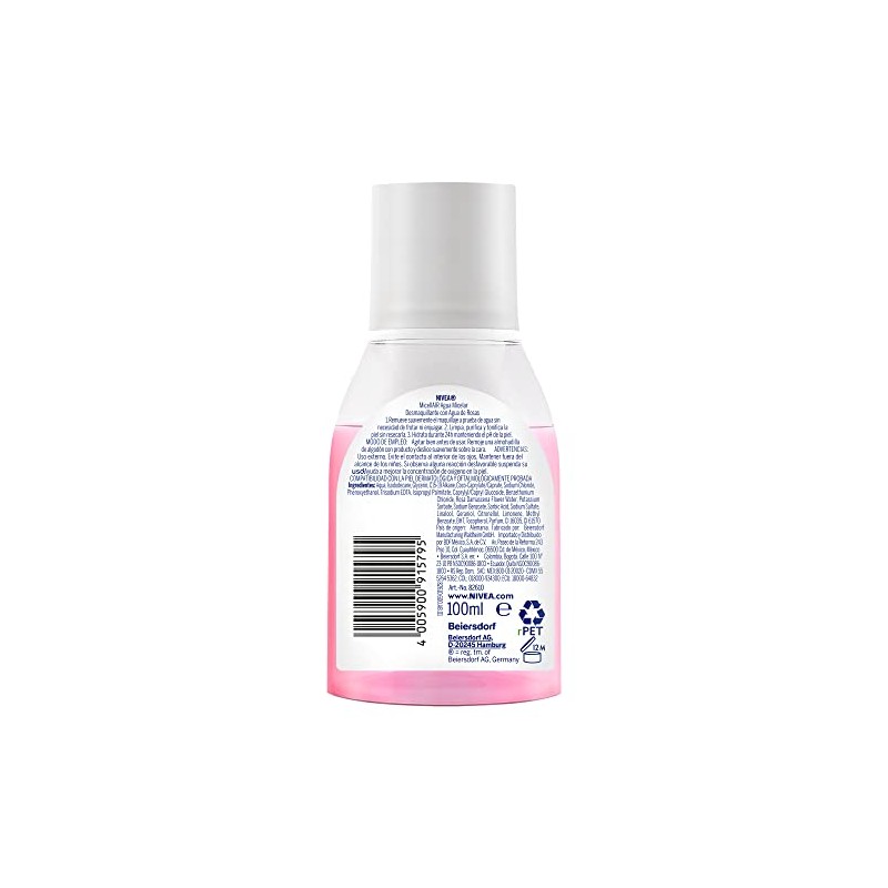 NIVEA Agua de Rosas Agua Micelar (100 ml) - Remueve