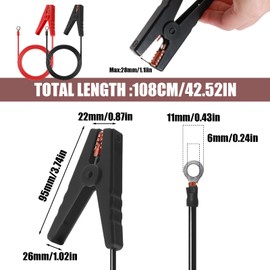 Yenblow Electric Fence Wire Alligator Clips, Electric Fence Kit Connect Energizer, and Electric Fence Charger Solar Powered Electric Fence for Energizer to Fence Wire & Ground System, 2Pcs