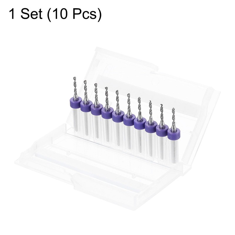 sourcing map 10pcs PCB Drill Bit Set 1/8" Shank 1.7mm