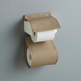 【Hanarolo】Embossed Leather Toilet Paper Holder Cover, Made in Japan