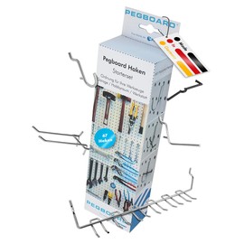 Pegboard Perforated Wall Hooks Assortment 67 Pieces for Tool Wall Distance 25.4 mm