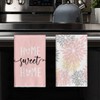 Artoid Mode Pink Home Sweet Home Boho Kitchen Towels Dish