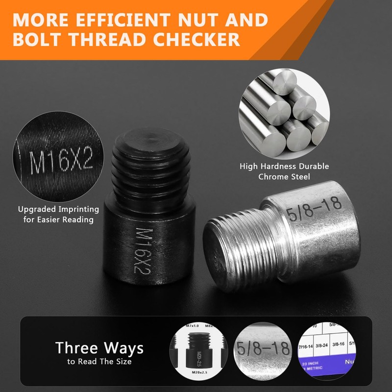 LOZAGU 44pc Nut and Bolt Gauge Set - 44 Gauges
