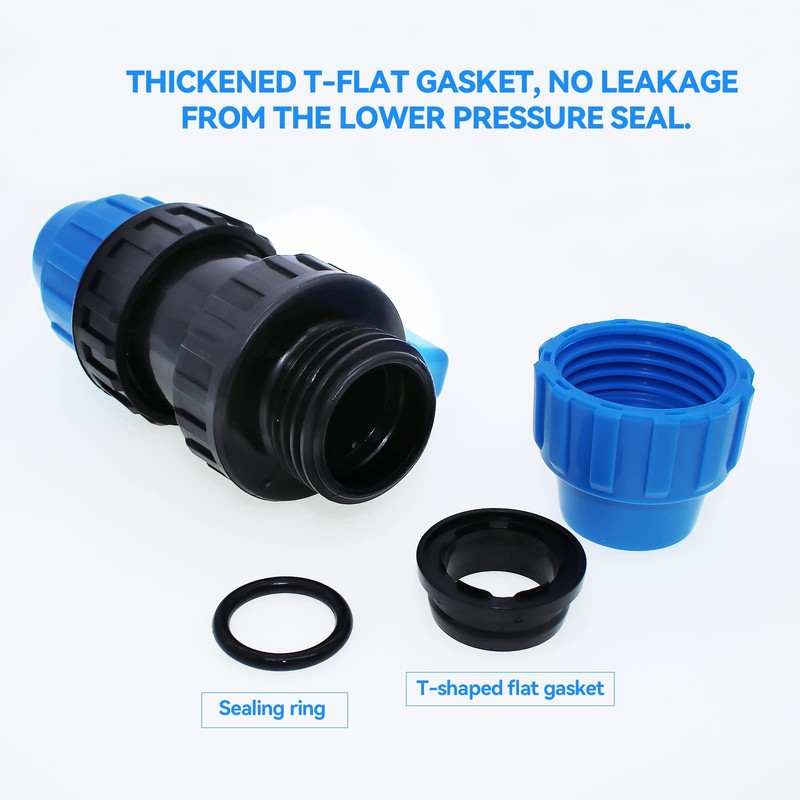 AIMEKE 25 mm PE Pipe Ball Valve Plastic Clamp Connector