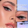 Black Stamp Eyeliner Pen, Waterproof Smudge-Proof Double-Ended Liquid Eye Liner,