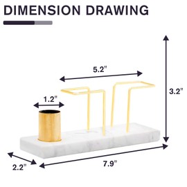 Napkin Holder for Table, Marble Base Metal Stand and Toothpick Jar Dining Table Decor Holder, Ideal Napkin Dispenser for Kitchen Tables and Countertops, All Dining Room Bar Decor