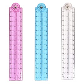 3 Pcs Folding Ruler, Ruler 30cm Folding, Folding Ruler 30cm, Clear Foldable Ruler for School Student, Easy Read Reusable 30cm Ruler Foldable for Mathematics Daily Learning Geometry