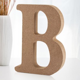 Darryy 10 cm Standing Wooden Letters, Log Natural Large Wooden Letters for Crafts, Untreated Wooden Decorations for Home, Wall, Party, Decoration, DIY Projects (B)