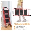 KINGRACK 3 Step Ladder, Folding Ladder with Non-Slip and Wide