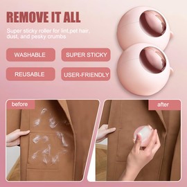 XFSRG 2Pcs Wiederverwendbare Mini Fusselrolle mit Gel Oberfläche als Tragbarer Tierhaarentferner für Hundehaare und Katzenhaare Ideal für Unterwegs Dank Waschbarer für Kleidung und Textilien (Weiß)