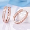 GULICX Rose Gold Electroplated White Zircon Channel Setting Lady Women's