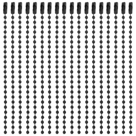 sourcing map 20Pcs 3 Inch 7.5cm Ball Bead Chain, Stainless Steel Ball Chain with Connectors for Hanging Ornament Jewelry Necklace Dog Tag Keychain Christmas Decoration, Black