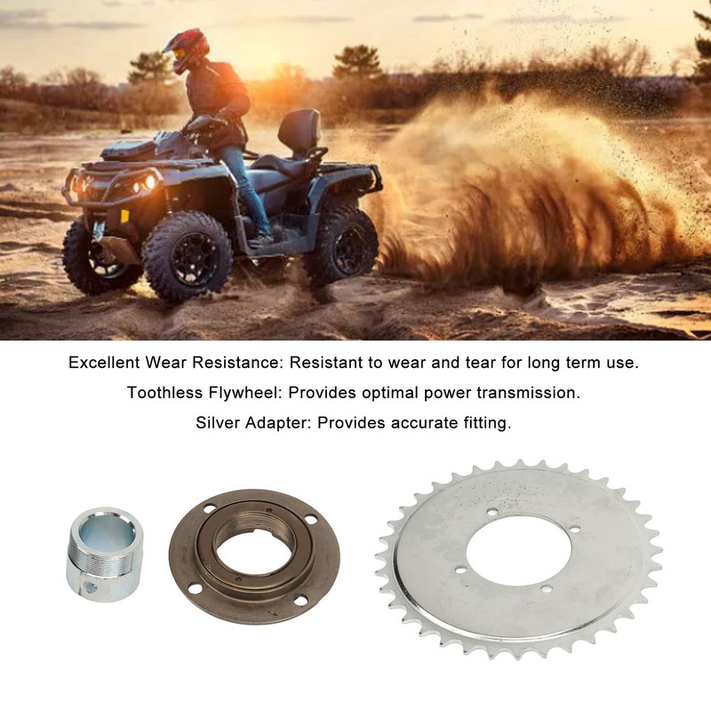 410 Sprocket Toothless Flywheel Kit with Silver Adapter Steel Light