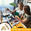 PATIKIL 30pcs Concealed Brass Bucket Hinges 0.6"x0.16" Clear Hinges Folding
