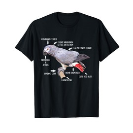 Anatomy Of An African Grey Parrot T-Shirt Funny Bird Gift T-Shirt