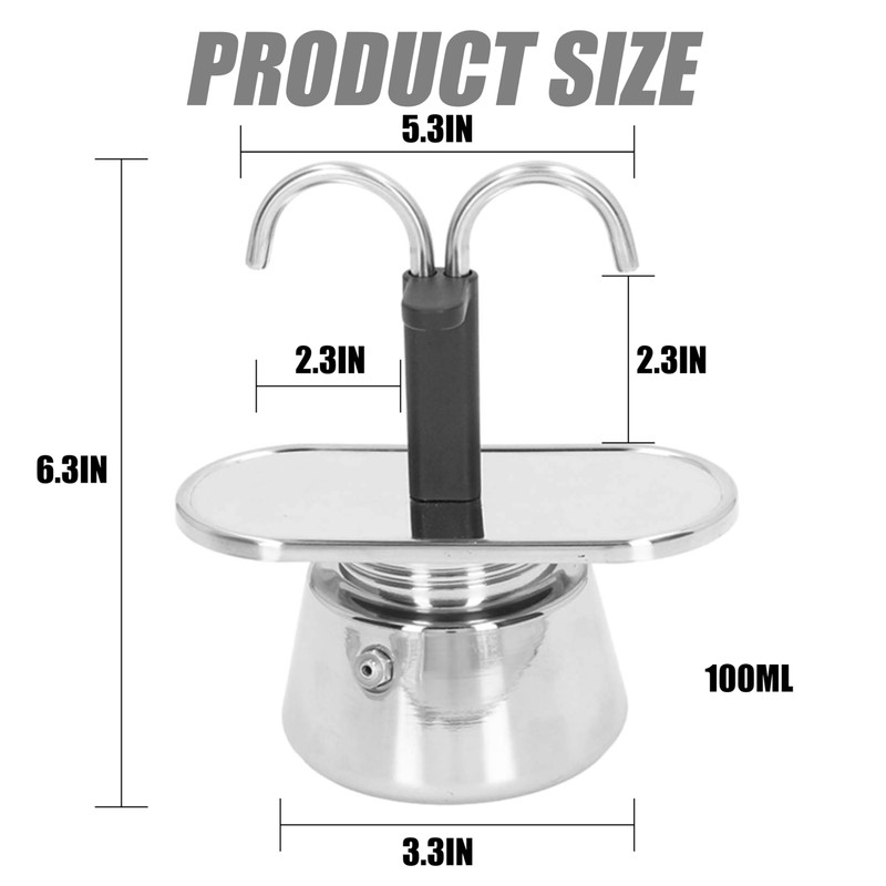 YANGYIXIN Aluminum 2 Cup Moka Pot 100ml Mocha Espresso Coffee