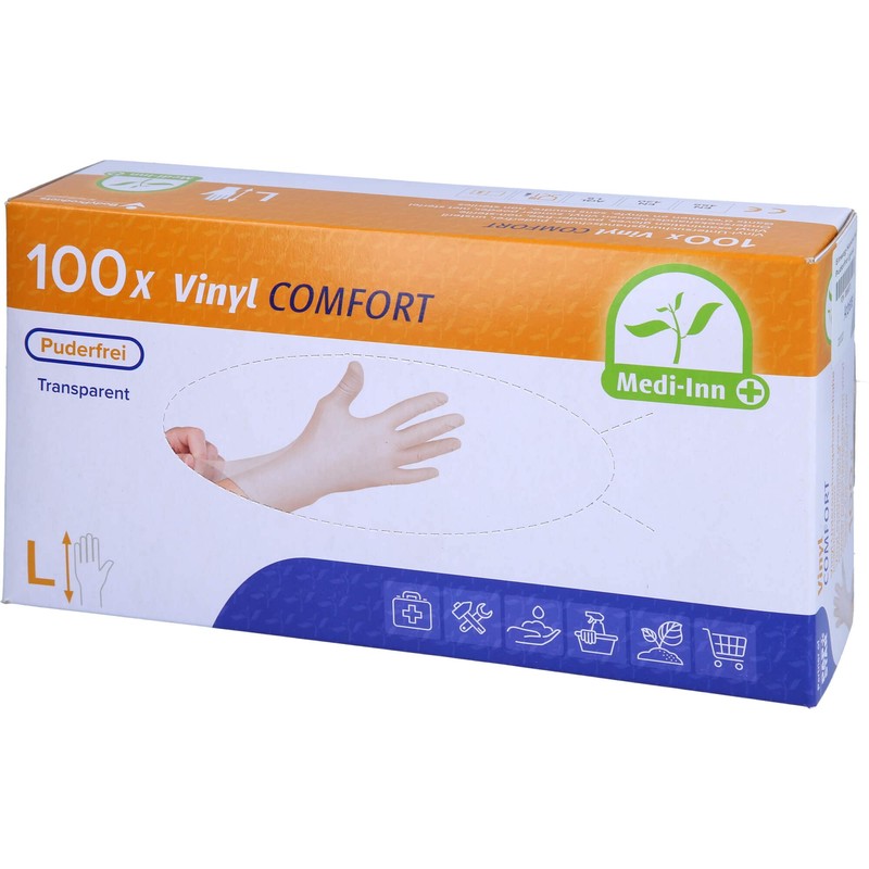 Disposable Vinyl Gloves Powder-Free L Pack of 100
