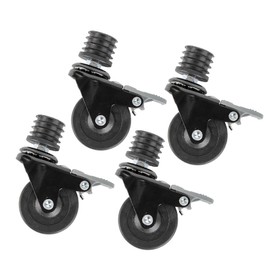 PIPE DECOR Swivel Caster Wheels for 1” Pipe (4-Pack), Casters for Pipe Legs with Locking Mechanism