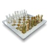 MarbleCultures Marble Chess Set with Storage Case - White and