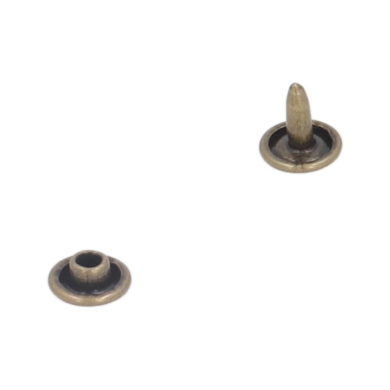 500set Metal Studs Rivets 8mm DIY Iron Double Flat Burr