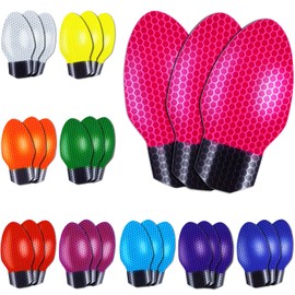 Outus Reflective Automotive Light Bulb Magnets and Decals for Car Decorations, 10 Festive Colors (30 Pieces)