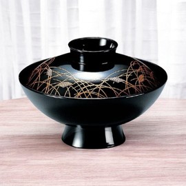 J-kitchens Miso Soup Bowl TA4 Size Gavel, Black Pampas Grass 5.1 x 3.3 inches (12.9 x 8.4 cm), Made in Japan