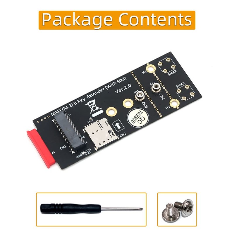 M.2(NGFF) Key B Adapter with SIM Card for 3G/4G/5G Module