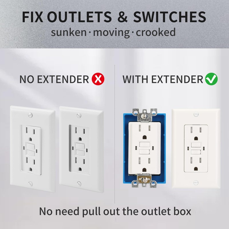 XGGYA 12PCS 1/2 Inch Single Gang Outlet Box Extender,Electric Outlet