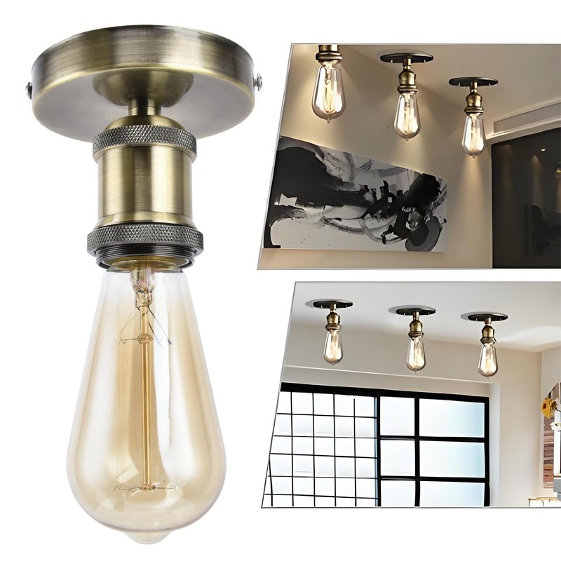 Yulatik Vintage E26 E27 Lamp Socket Ceiling Lamp Holder with