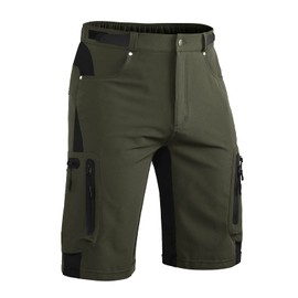 Hiauspor Mens Hiking Cargo Shorts Lightweight Water-Resistant Quick Dry Stretch for Casual Golf Fishing Tactical Bike Outdoor (Green, XX-Large)