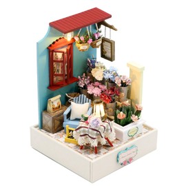SICSHTOP DIY Miniature Dolls House Kit - Coffee House Kit for Adults, 3D Wooden Doll House Kit, Home Desk Decoration Birthday, Holiday, Idea for Women Girls