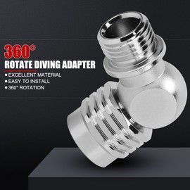 EVTSCAN Universal Scuba Diving 2nd Stage Swivel Adaptor, Brass Chrome Plated, for Standard 2nd Stage Regulators and Low Pressure Hose, for Cave, Wreck Diving