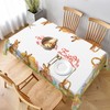 Worltoldb Easter Tablecloth Polyester Rabbit Table Cloth Washable Rectangle Table