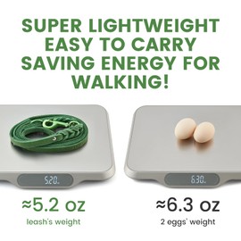 Howgo Leather Dog Leash 6 Foot Super Lightweight Military Grade Heavy Duty Dog Leash Soft and Comfortable Leash for Large Medium and Small Dogs Training and Walking (Green, 1/2in)