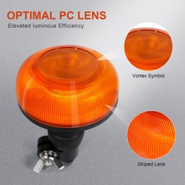 Agrieyes Pole Mount Beacon Light 3.6 Inch, 38LED Flashing Lights for Vehicles, Mini Pipe Strobe Warning Emergency Safety Lights for Tractor Trucks Golf Carts Forklift Snow Plow